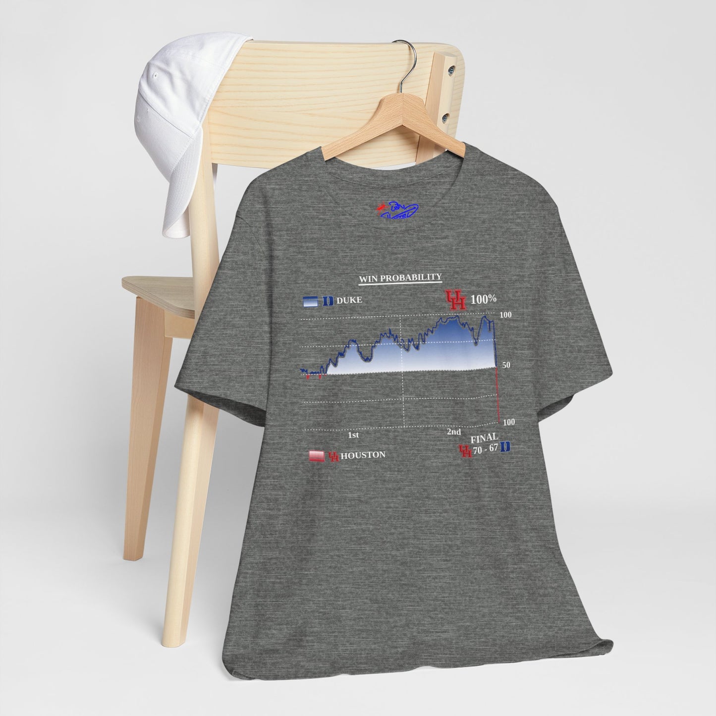 Duke Vs. University of Houston - 2025 - Basketball Win Probability - Unisex Jersey Short Sleeve