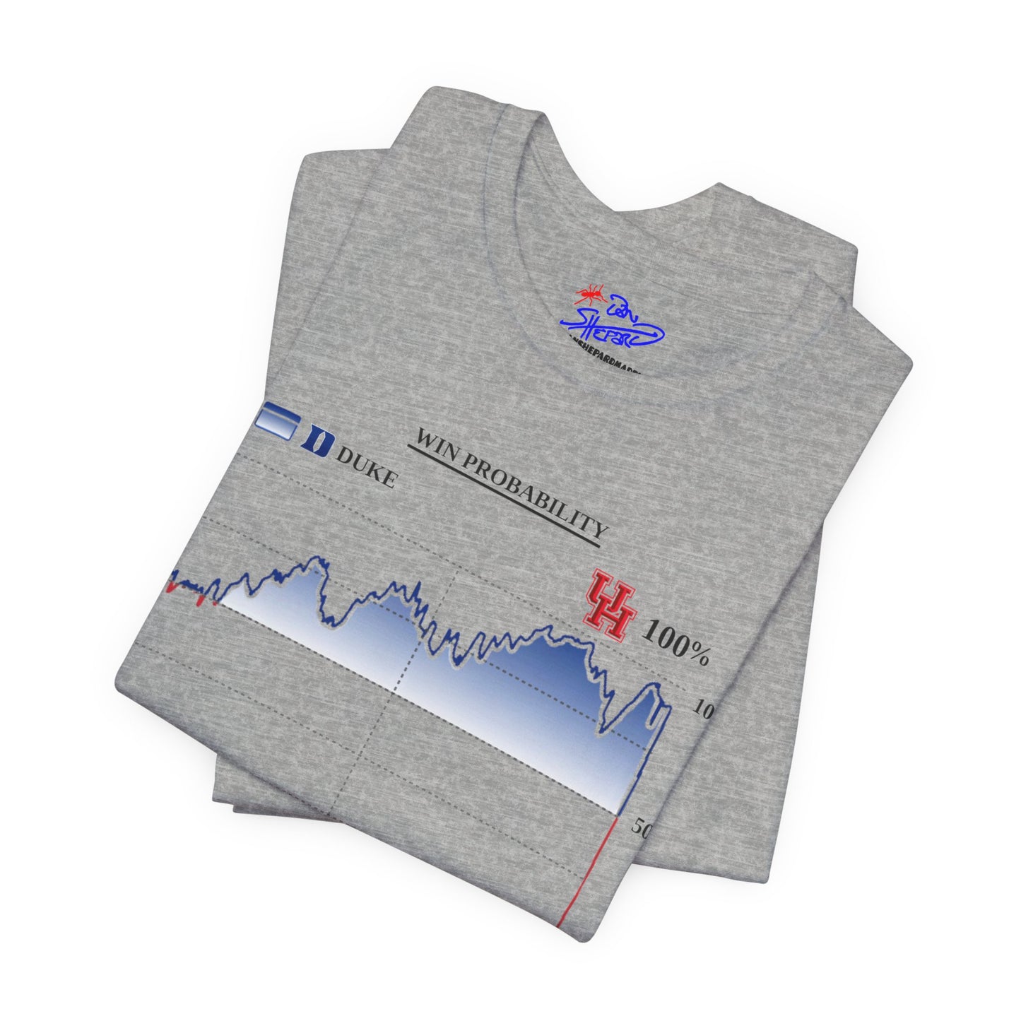 Duke Vs. University of Houston - 2025 - Basketball Win Probability - Unisex Jersey Short Sleeve