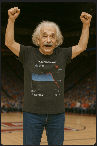 Duke Vs. University of Houston - 2025 - Basketball Win Probability - Unisex Jersey Short Sleeve