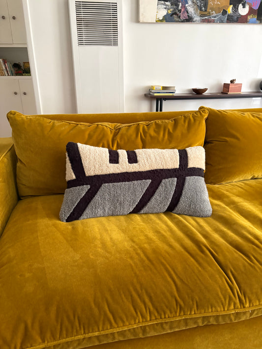 #14 - The loop & cut pile tufted Pillow 12" x 26" Acrylic