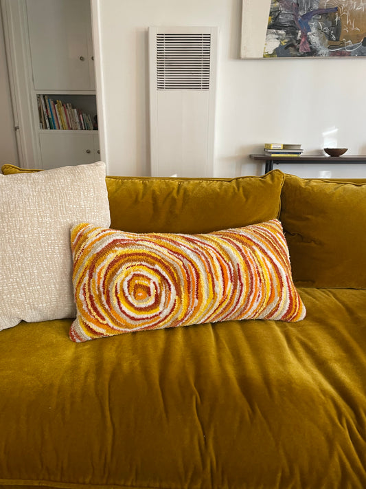 FIRE - The tufted Pillow 12" x 26"